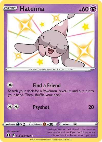Hatenna (SHFSV) #SV054/SV122 Shiny Holo Rare (Holofoil Near Mint) Shining Fates: Shiny Vault Pokemon: 2021