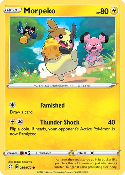 Morpeko 036 (SHF) #036/072 Common (Near Mint) Shining Fates Pokemon: 2021