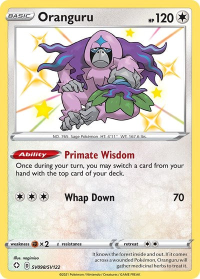 Oranguru (SHFSV) #SV098/SV122 Shiny Holo Rare (Holofoil Lightly Played) Shining Fates: Shiny Vault Pokemon: 2021