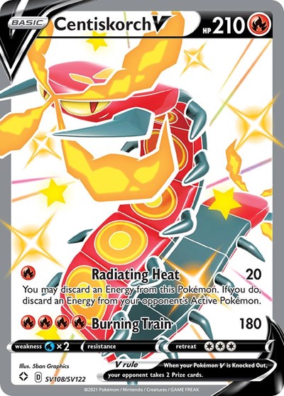 Centiskorch V (SHFSV) #SV108/SV122 Shiny Holo Rare (Holofoil Near Mint) Shining Fates: Shiny Vault Pokemon: 2021