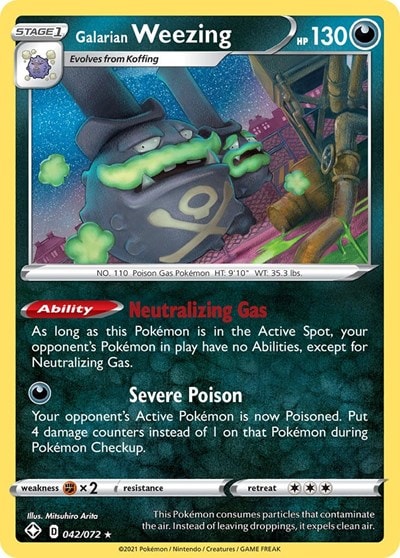 Galarian Weezing (SHF) #042/072 Holo Rare Shining Fates Pokemon: 2021