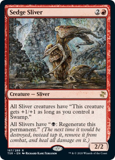 Sedge Sliver (TSR) #187 Rare (Lightly Played) Time Spiral: Remastered Magic: The Gathering: 2021