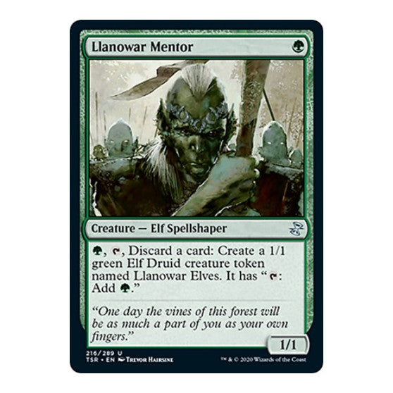 Llanowar Mentor (TSR) #216 Uncommon (Lightly Played) Time Spiral: Remastered Magic: The Gathering: 2021