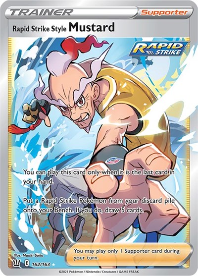 Rapid Strike Style Mustard Full Art (SWSH05) #162/163 Ultra Rare (Holofoil Lightly Played) SWSH05: Battle Styles Pokemon: 2021