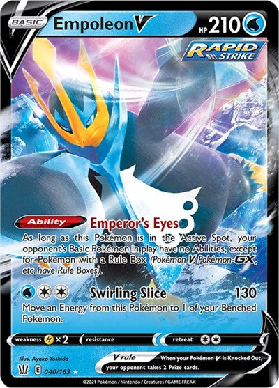 Empoleon V (SWSH05) #040/163 Ultra Rare (Holofoil Near Mint) SWSH05: Battle Styles Pokemon: 2021