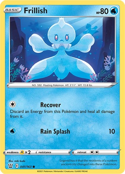 Frillish (SWSH05) #041/163 Common (Moderately Played) SWSH05: Battle Styles Pokemon: 2021