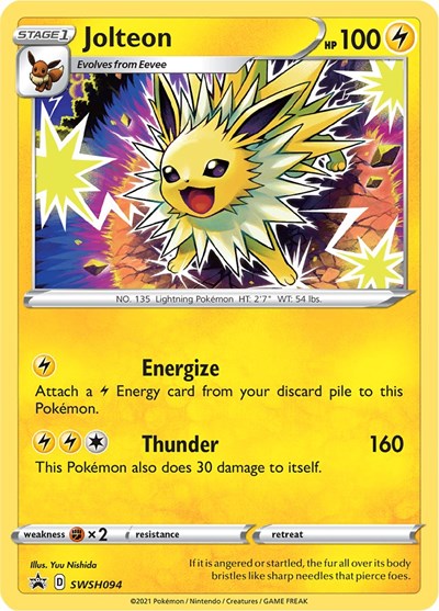 Jolteon SWSH094 (SWSD) #SWSH094 Promo (Holofoil Near Mint) SWSH: Sword & Shield Promo Cards Pokemon: 2019