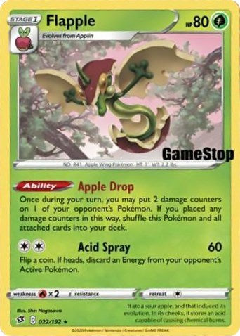 Flapple - 022/192 (Gamestop Exclusive) (MCAP) #022/192 Promo (Holofoil Near Mint) Miscellaneous Cards & Products Pokemon: 2026