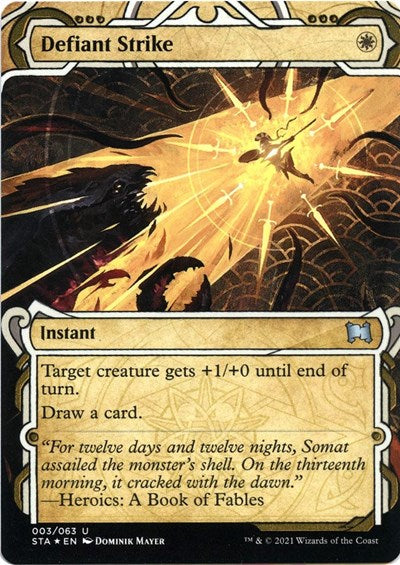 Defiant Strike Foil Etched (STA) #3 Uncommon (Foil Lightly Played) Strixhaven: Mystical Archive Magic: The Gathering: 2021