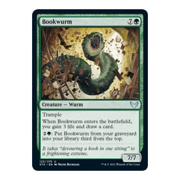 Bookwurm (STX) #123 Uncommon Strixhaven: School of Mages Magic: The Gathering: 2021