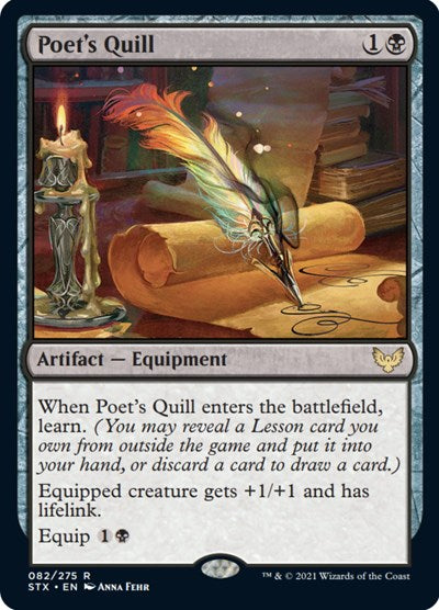 Poets Quill (STX) #82 Rare (Lightly Played) Strixhaven: School of Mages Magic: The Gathering: 2021