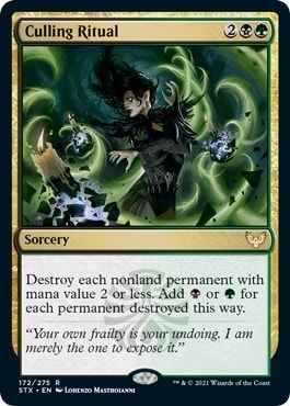 Culling Ritual (STX) #172 Rare (Foil Near Mint) Strixhaven: School of Mages Magic: The Gathering: 2021