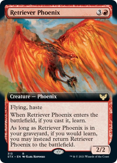 Retriever Phoenix Extended Art (STX) #313 Rare (Near Mint) Strixhaven: School of Mages Magic: The Gathering: 2021