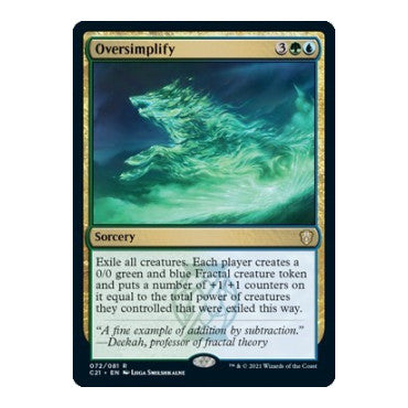 Oversimplify (C21) #72 Rare (Lightly Played) Commander 2021 Magic: The Gathering: 2021