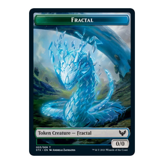 Fractal Token (STX) #3 T (Moderately Played) Strixhaven: School of Mages Magic: The Gathering: 2021