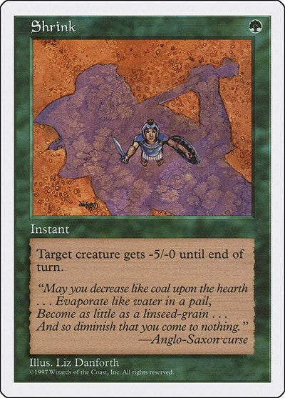Shrink (5ED) #326 Common (Moderately Played) Fifth Edition Magic: The Gathering: 1997
