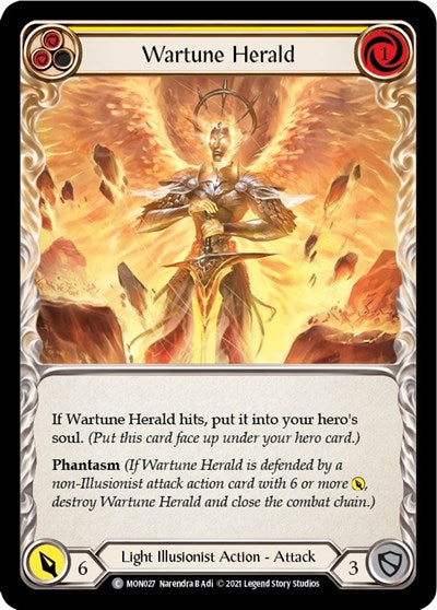 Wartune Herald Yellow (MON) #MON027 Common (Unlimited Edition Normal Lightly Played) Monarch Flesh and Blood TCG: 2021