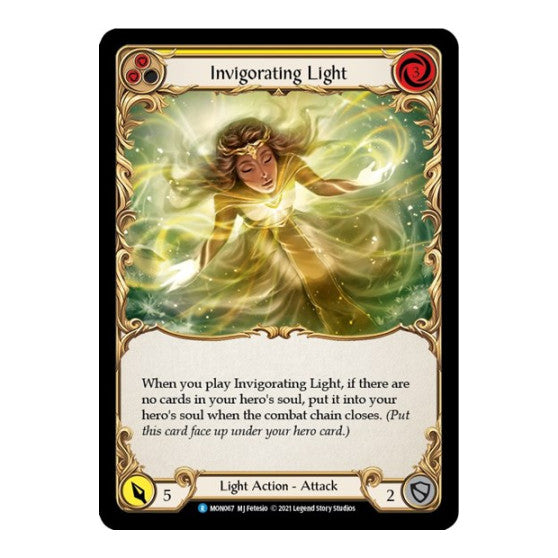 Invigorating Light (Yellow) (MON) #MON067 Rare (Unlimited Edition Normal Lightly Played) Monarch Flesh and Blood TCG: 2021