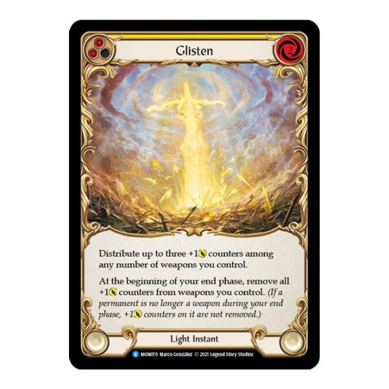 Glisten (Yellow) (MON) #MON070 Rare (Unlimited Edition Normal Lightly Played) Monarch Flesh and Blood TCG: 2021