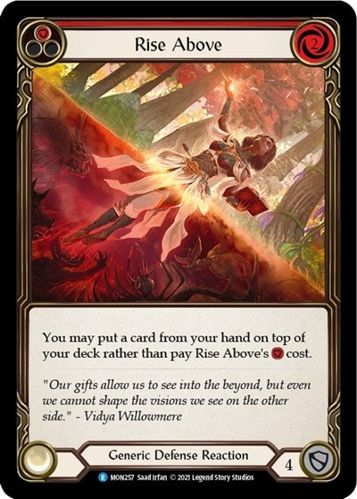 Rise Above Red (MON) #MON257 Rare (Unlimited Edition Normal Lightly Played) Monarch Flesh and Blood TCG: 2021