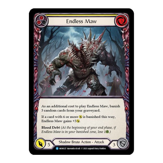 Endless Maw (Yellow) (MON) #MON127 Rare (Unlimited Edition Normal Lightly Played) Monarch Flesh and Blood TCG: 2021