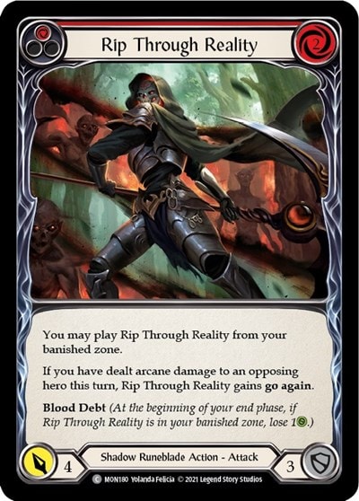 Rip Through Reality Red (MON) #MON180 Common (Unlimited Edition Rainbow Foil Near Mint) Monarch Flesh and Blood TCG: 2021