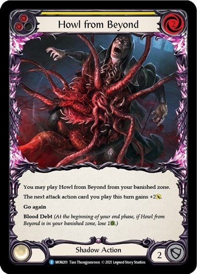 Howl from Beyond Yellow (MON) #MON201 Rare (Unlimited Edition Normal Lightly Played) Monarch Flesh and Blood TCG: 2021