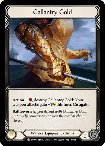 Gallantry Gold (BOL) #BOL007 Common (Near Mint) Blitz Deck: Monarch - Boltyn Flesh and Blood TCG: 2021