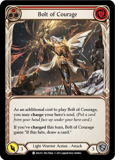 Bolt of Courage Red (BOL) #BOL011 Common (Near Mint) Blitz Deck: Monarch - Boltyn Flesh and Blood TCG: 2021