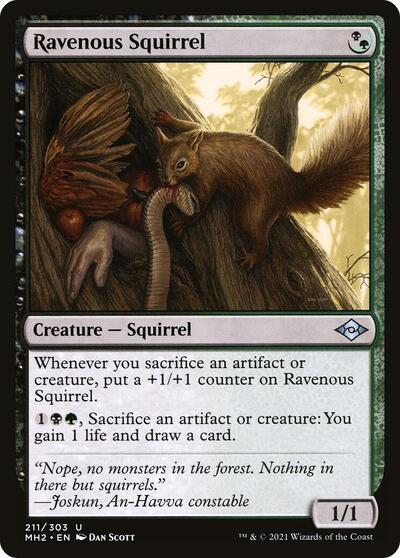 Ravenous Squirrel (MH2) #211 Uncommon (Lightly Played) Modern Horizons 2 Magic: The Gathering: 2021