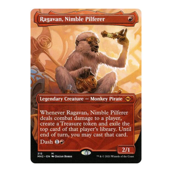 Ragavan, Nimble Pilferer (Borderless) (MH2) #315 Mythic Rare (Near Mint) Modern Horizons 2 Magic: The Gathering: 2021