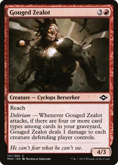 Gouged Zealot (MH2) #131 Common (Foil Lightly Played) Modern Horizons 2 Magic: The Gathering: 2021