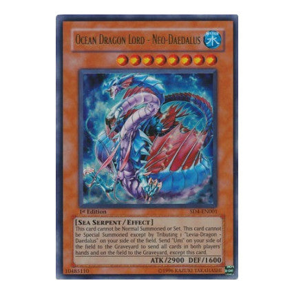 Ocean Dragon Lord - Neo-Daedalus (SD4) #SD4-EN001 Ultra Rare (1st Edition Damaged) Structure Deck: Fury from the Deep YuGiOh: 2005