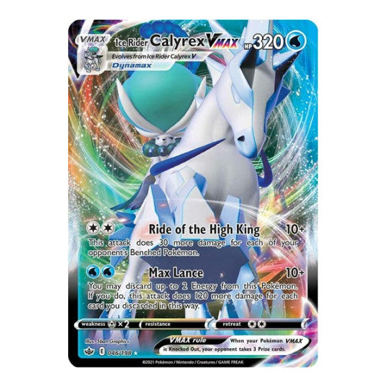 Ice Rider Calyrex VMAX (SWSH06) #046/198 Ultra Rare (Holofoil Near Mint) SWSH06: Chilling Reign Pokemon: 2021