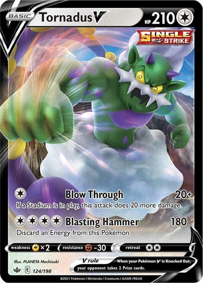 Tornadus V (SWSH06) #124/198 Ultra Rare (Holofoil Near Mint) SWSH06: Chilling Reign Pokemon: 2021