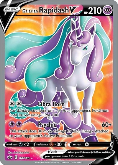 Galarian Rapidash V (Full Art) (SWSH06) #167/198 Ultra Rare SWSH06: Chilling Reign Pokemon: 2021
