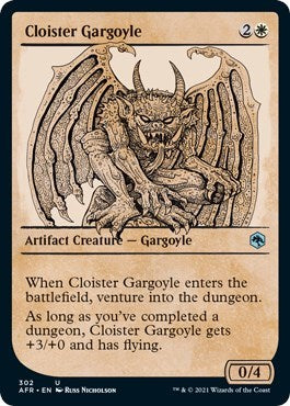 Cloister Gargoyle Showcase (AFR) #302 Uncommon (Moderately Played) Adventures in the Forgotten Realms Magic: The Gathering: 2021