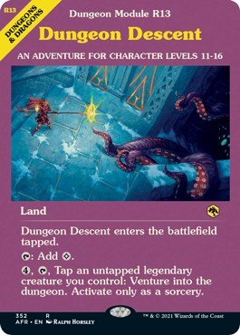 Dungeon Descent Dungeon Module (AFR) #352 Rare (Lightly Played) Adventures in the Forgotten Realms Magic: The Gathering: 2021