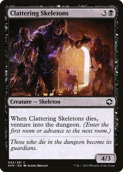 Clattering Skeletons (AFR) #93 Common Adventures in the Forgotten Realms Magic: The Gathering: 2021