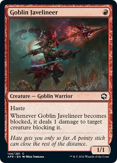 Goblin Javelineer (AFR) #144 Common (Moderately Played) Adventures in the Forgotten Realms Magic: The Gathering: 2021