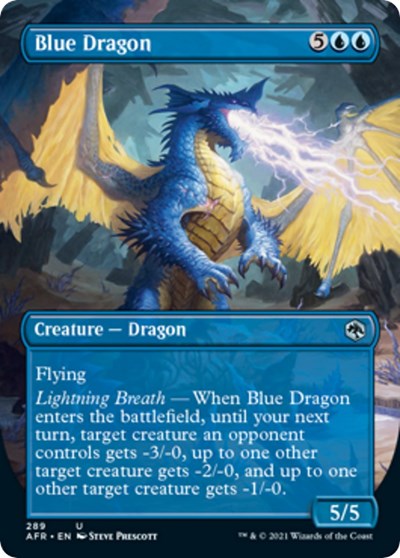Blue Dragon Borderless (AFR) #289 Uncommon (Moderately Played) Adventures in the Forgotten Realms Magic: The Gathering: 2021