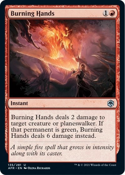 Burning Hands (AFR) #135 Uncommon Adventures in the Forgotten Realms Magic: The Gathering: 2021