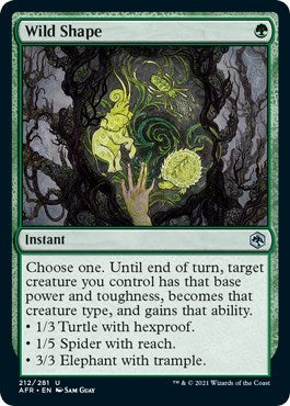 Wild Shape (AFR) #212 Uncommon Adventures in the Forgotten Realms Magic: The Gathering: 2021
