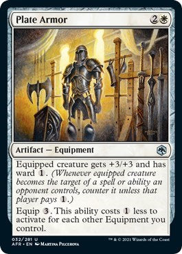 Plate Armor (AFR) #32 Uncommon (Moderately Played) Adventures in the Forgotten Realms Magic: The Gathering: 2021