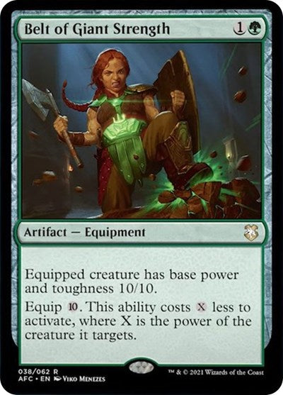 Belt of Giant Strength (AFC) #38 Rare (Near Mint) Commander: Adventures in the Forgotten Realms Magic: The Gathering: 2021