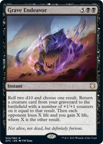 Grave Endeavor (AFC) #24 Rare (Lightly Played) Commander: Adventures in the Forgotten Realms Magic: The Gathering: 2021