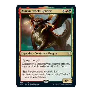 Atarka World Render (AFC) #176 Rare Commander: Adventures in the Forgotten Realms Magic: The Gathering: 2021
