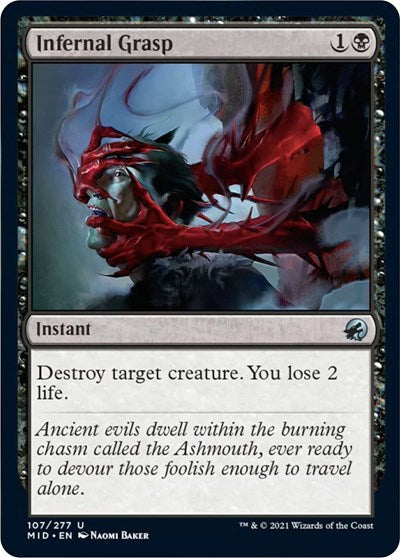 Infernal Grasp (MID) #107 Uncommon Innistrad: Midnight Hunt Magic: The Gathering: 2021