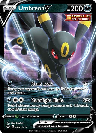 Umbreon V (SWSH07) #094/203 Ultra Rare (Holofoil Near Mint) SWSH07: Evolving Skies Pokemon: 2021