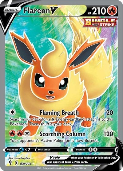 Flareon V Full Art (SWSH07) #169/203 Ultra Rare (Holofoil Near Mint) SWSH07: Evolving Skies Pokemon: 2021